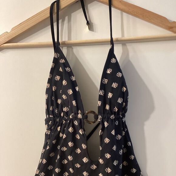 Tory Burch Black Kingfish Plunge One Piece Swimsuit Size XS - Picture 8 of 16